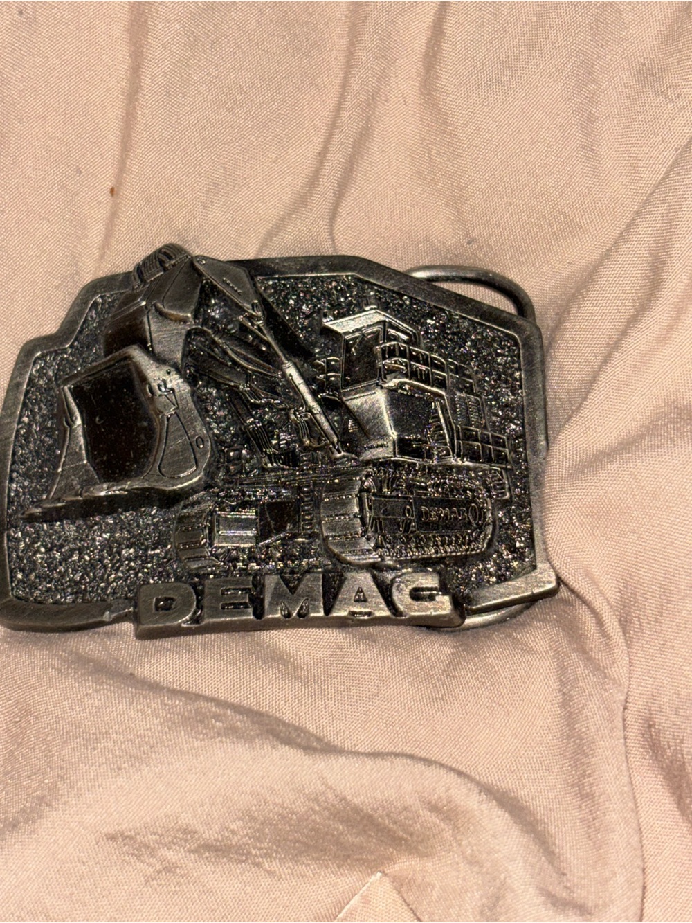 New Demag Front Power Shovel Excavator Mining Mine 1980s NOS Vintage Belt Buckle - Picture 3 of 4